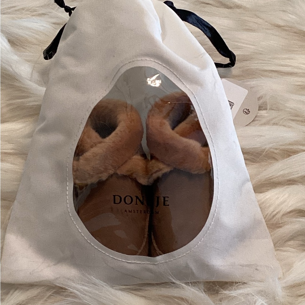 Donsje Amsterdam Twizzle Lined Squirrel BABY Booties NWT